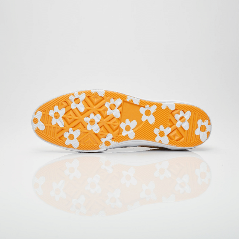 Opp France Yellow Low-top Floral Suede Unisex Casual Shoes