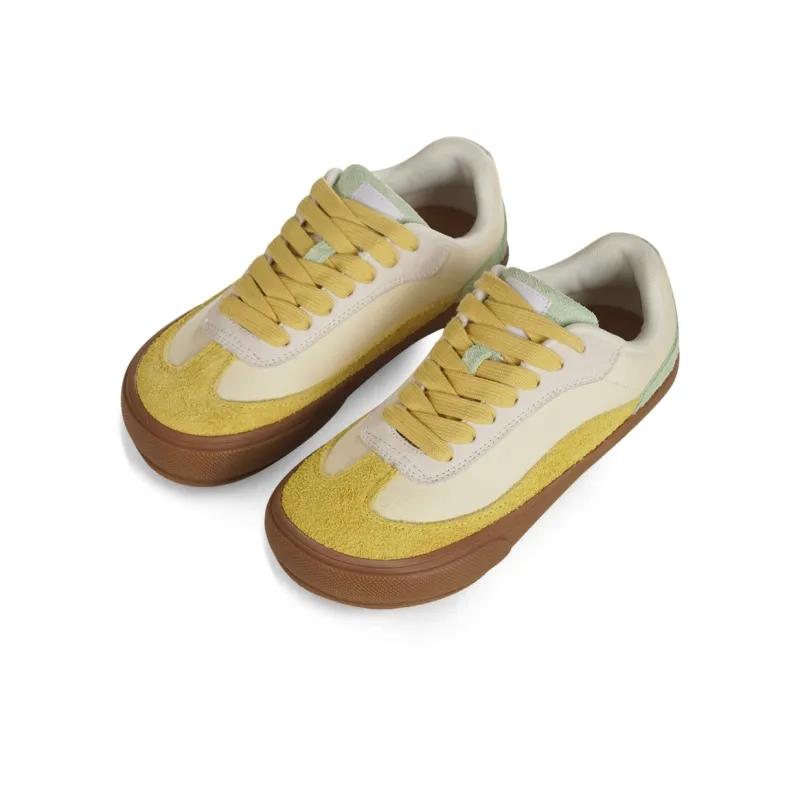 Opp France Yellow Retro Low Cut Casual Shoes For Both Men And Women