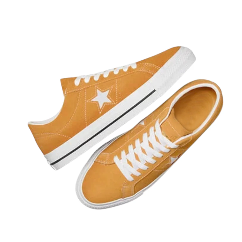 Opp France Yellow Star Lace-up Suede Low-top Unisex Casual Shoes