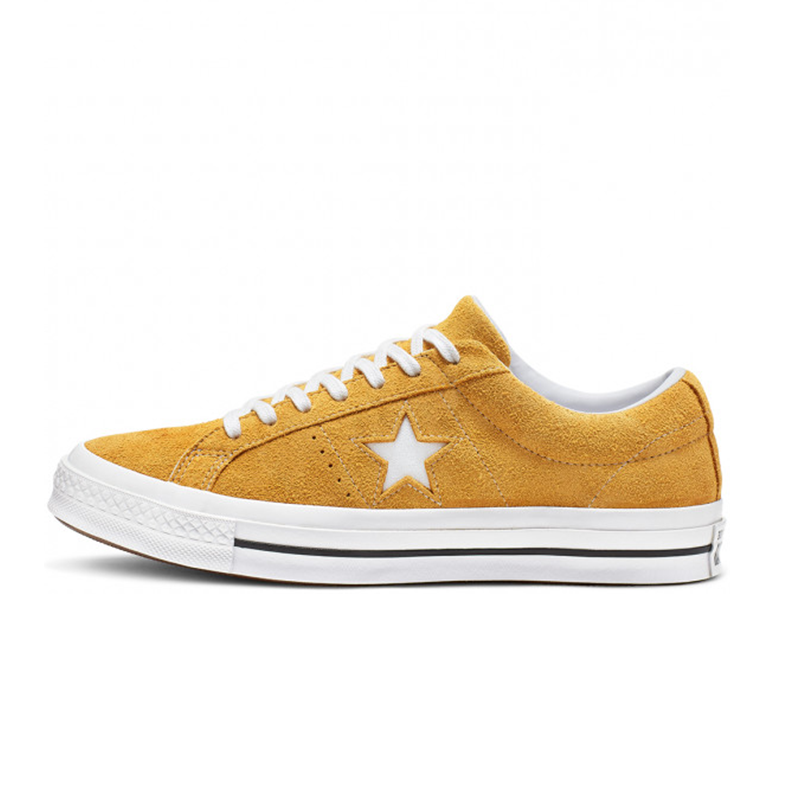 opp france Yellow star lace-up suede low-top unisex casual shoes opp france Yellow star lace-up suede low-top unisex casual shoes
