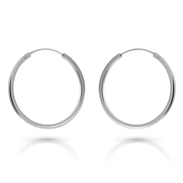 Orphelia Agata Sterling Silver Hoop Earrings ZO-7552