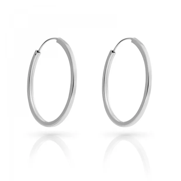 orphelia Agata Sterling Silver Hoop Earrings ZO-7552