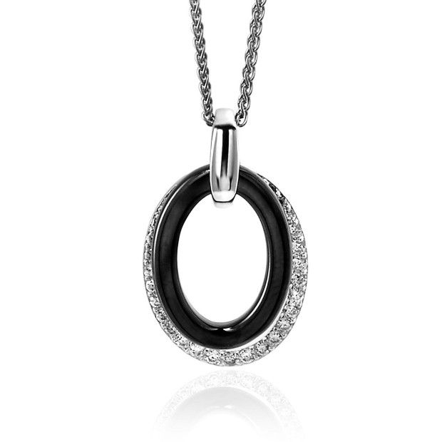Orphelia 'Alvia' Women's Sterling Silver Set: Chain-Pendant + Earrings - Silver SET-7067