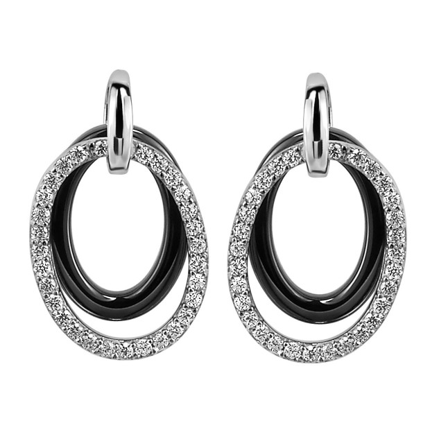 Orphelia 'Alvia' Women's Sterling Silver Set: Chain-Pendant + Earrings - Silver SET-7067