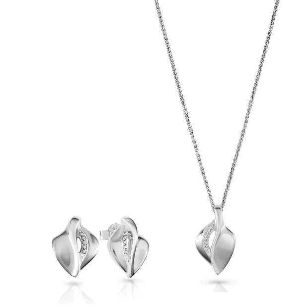 orphelia Anet Silver Set: Chain-pendant + Earrings SET-7520