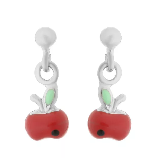 orphelia Apple Child's Silver Drop Earrings ZO-7149/1