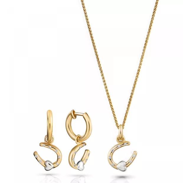 orphelia Aurora Silver Set: Chain-pendant + Earrings SET-7525/G