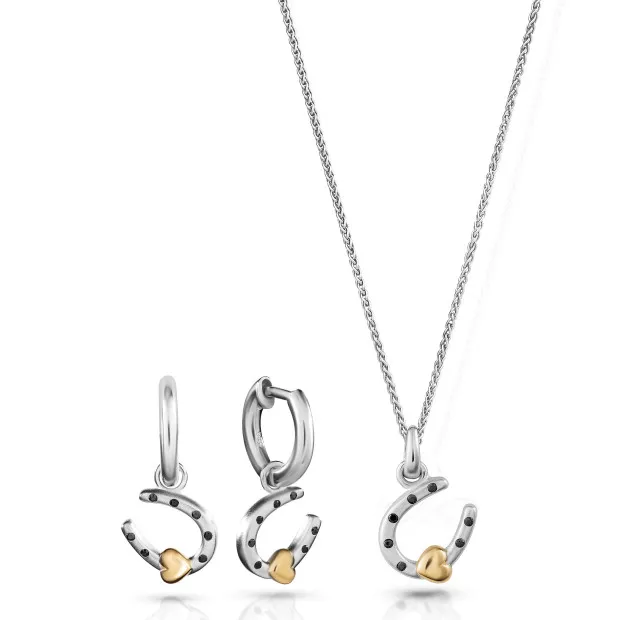 orphelia Aurora Silver Set: Chain-pendant + Earrings SET-7525