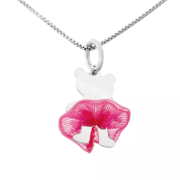orphelia Bear Bow Silver Chain With Pendant ZH-7132
