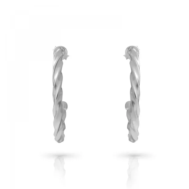 Orphelia Beverly Sterling Silver Hoop Earrings ZO-7554