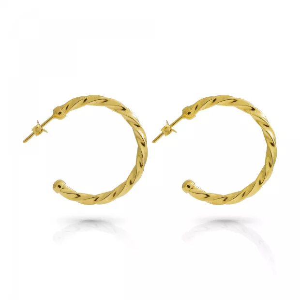 Orphelia Beverly Sterling Silver Hoop Earrings ZO-7554/G