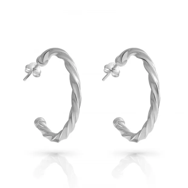 orphelia Beverly Sterling Silver Hoop Earrings ZO-7554