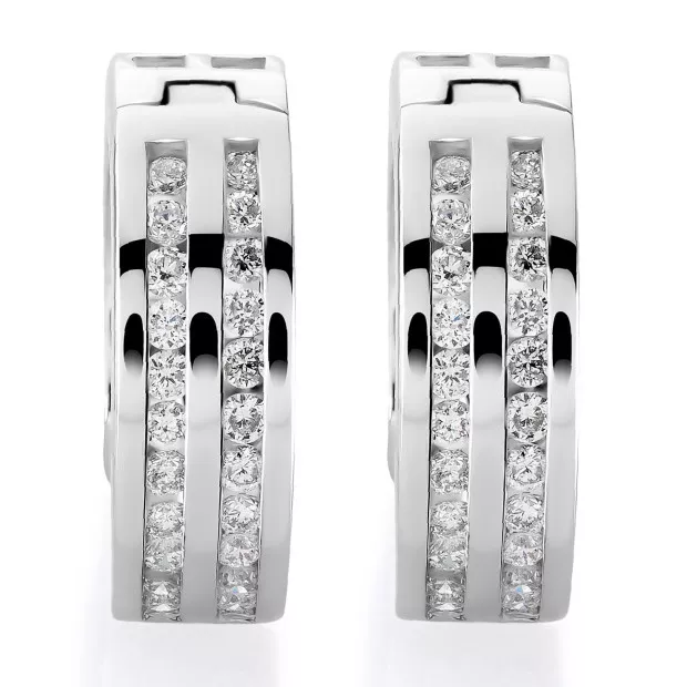Orphelia Cecily White-gold 18k Hoop Earrings OD-5288