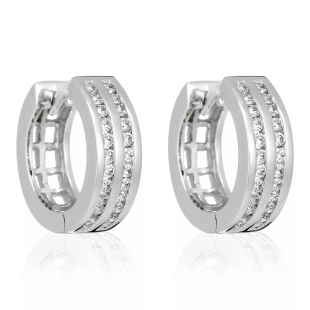 Orphelia Cecily White-gold 18k Hoop Earrings OD-5288