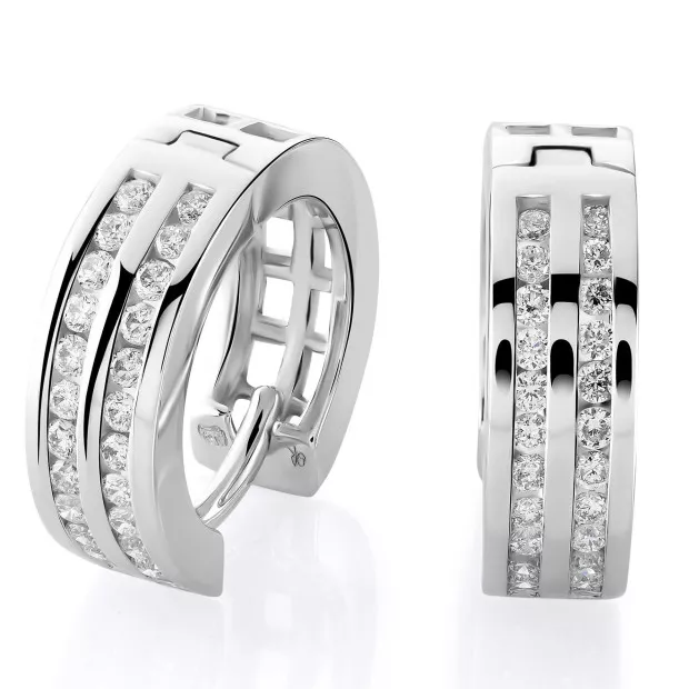 orphelia Cecily White-gold 18k Hoop Earrings OD-5288