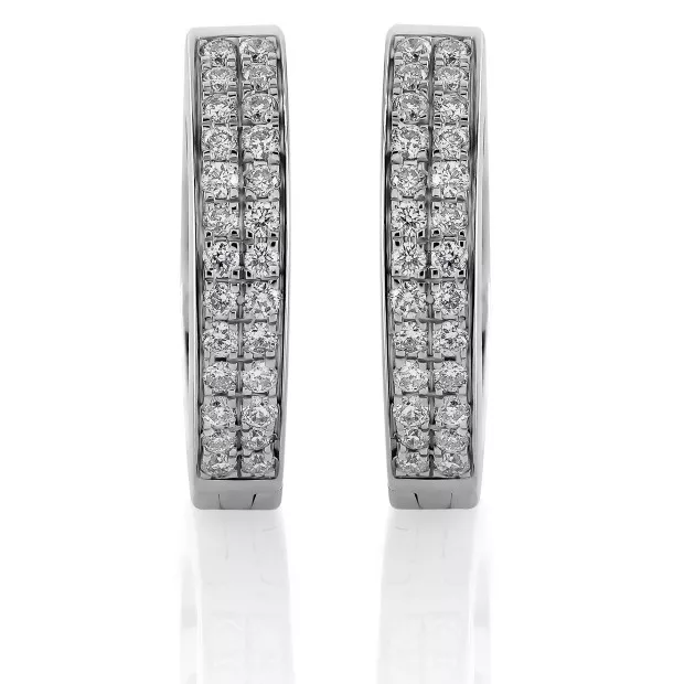 Orphelia Cecily White-gold 18k Hoop Earrings OD-5289