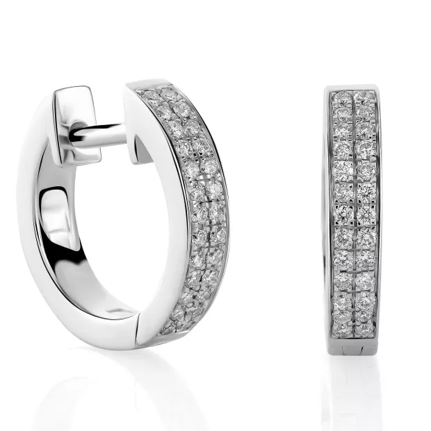 orphelia Cecily White-gold 18k Hoop Earrings OD-5289