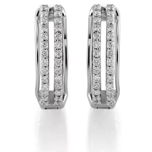 Orphelia Cecily White-gold 18k Hoop Earrings OD-5290