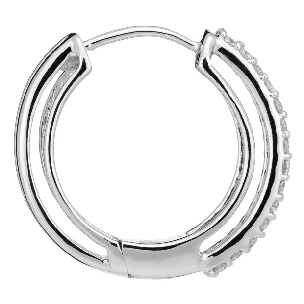 Orphelia Cecily White-gold 18k Hoop Earrings OD-5290