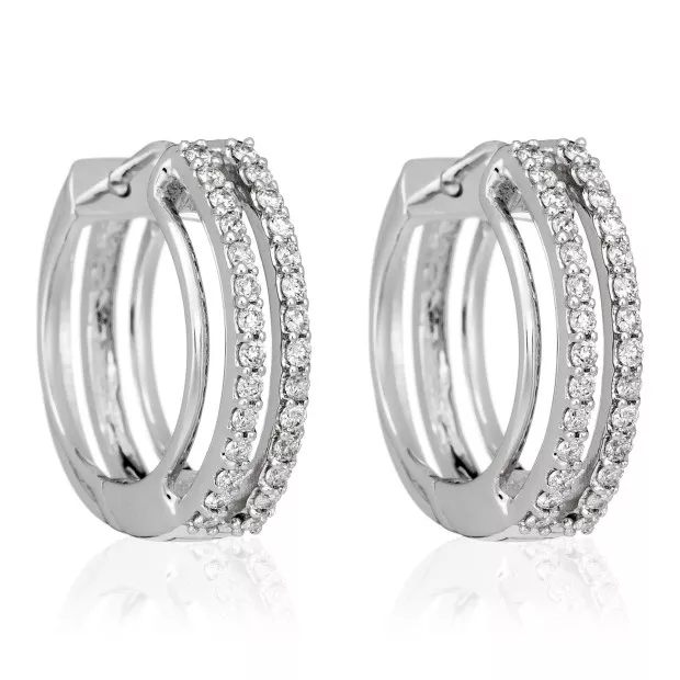 Orphelia Cecily White-gold 18k Hoop Earrings OD-5290
