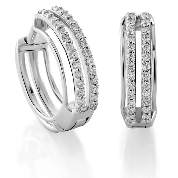 orphelia Cecily White-gold 18k Hoop Earrings OD-5290