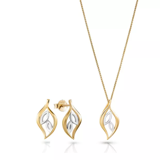 orphelia Charlotte Silver Set: Chain-pendant + Earrings SET-7523/G