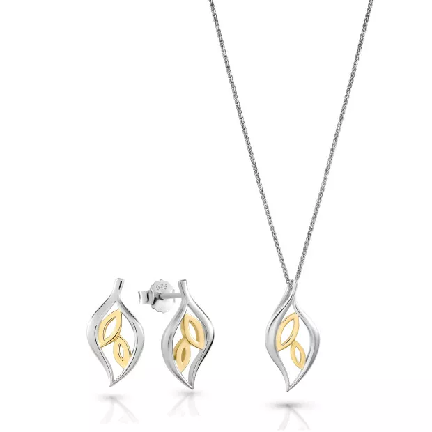 orphelia Charlotte Silver Set: Chain-pendant + Earrings SET-7523