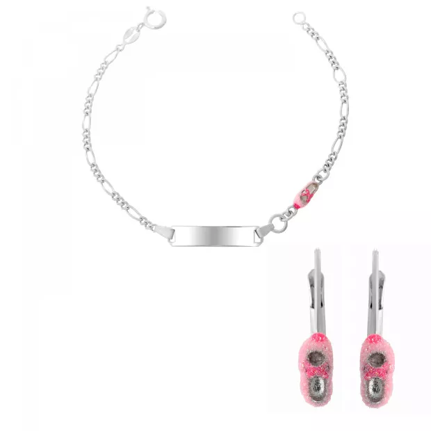 orphelia Child's Silver Set: Bracelet + Earrings SET-7136