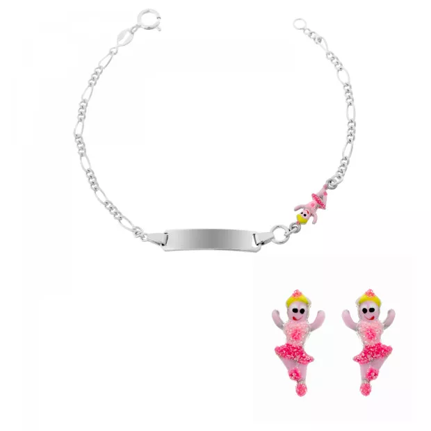 orphelia Child's Silver Set: Bracelet + Earrings SET-7137