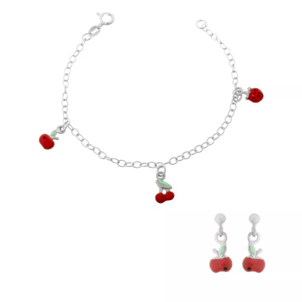 orphelia Child's Silver Set: Bracelet + Earrings SET-7149/1