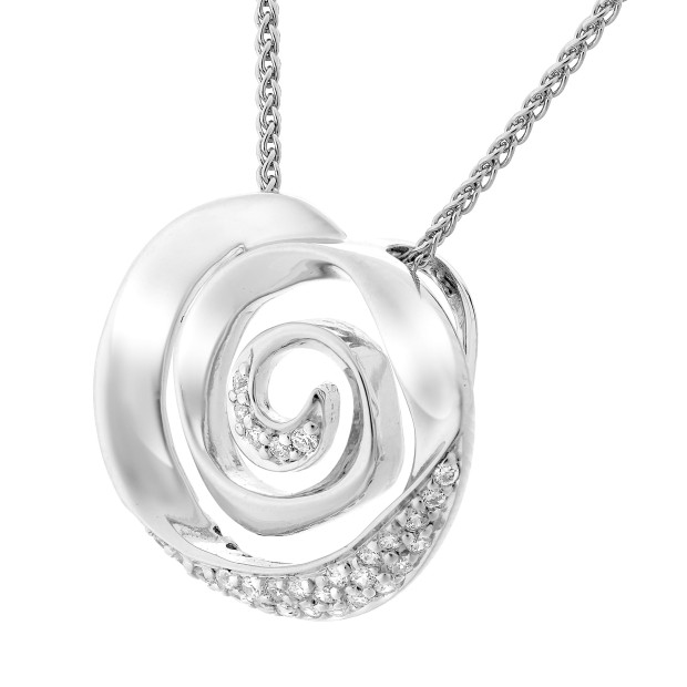 Orphelia 'Cora' Women's Sterling Silver Set: Chain-Pendant + Earrings - Silver SET-7087