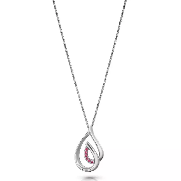 Orphelia Dazzle Silver Chain With Pendant ZH-7518/R