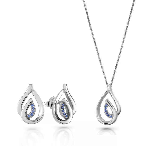orphelia Dazzle Silver Set: Chain-pendant + Earrings SET-7518/B