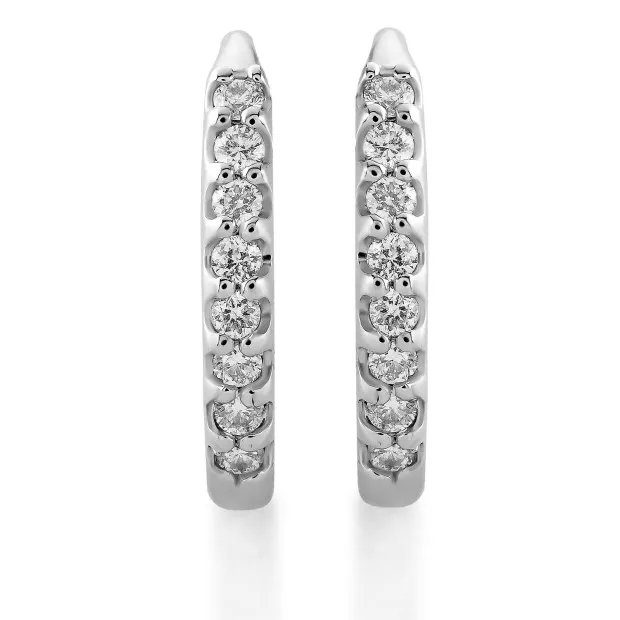 Orphelia Elaisa White-gold 18k Hoop Earrings OD-5291