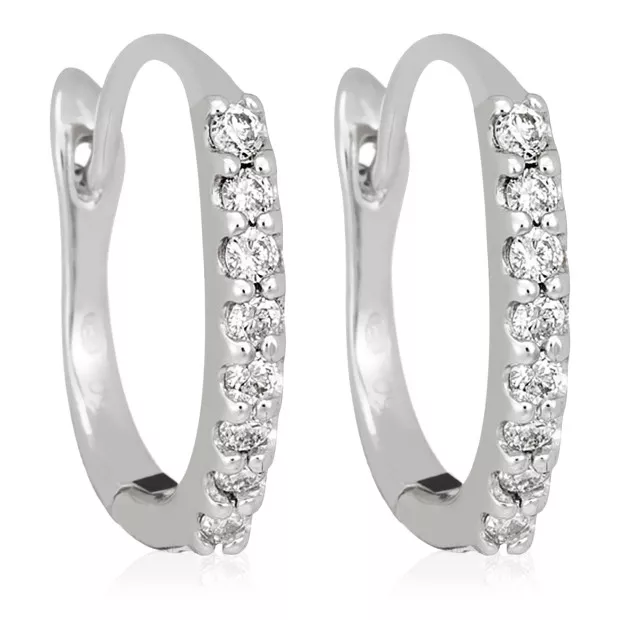 Orphelia Elaisa White-gold 18k Hoop Earrings OD-5291