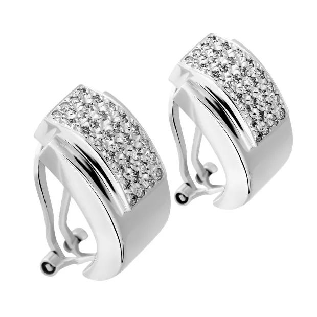 Orphelia Elina White-gold 18k Clip Earrings OD-5272