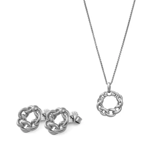 orphelia Estelle Silver Set: Chain-pendant + Earrings SET-7516