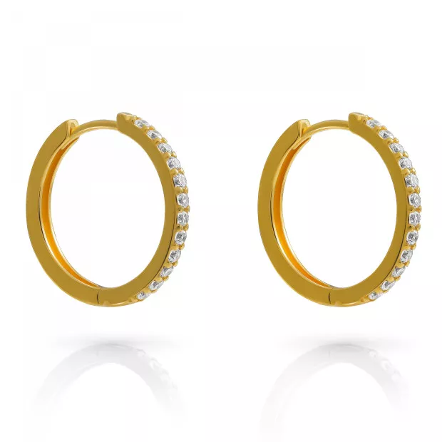 Orphelia Fay Sterling Silver Hoop Earrings ZO-7557/G