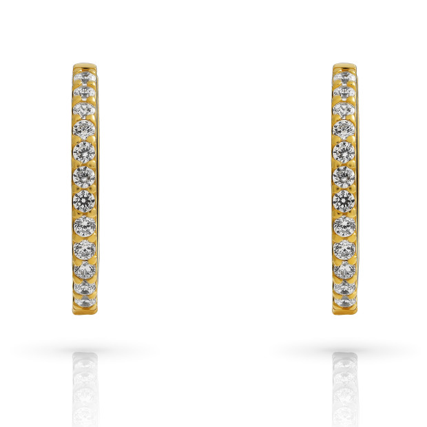 Orphelia Fay Sterling Silver Hoop Earrings ZO-7557/G