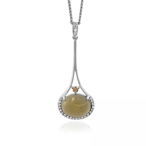 Orphelia 'Felicia' Women's Sterling Silver Set: Chain-Pendant + Earrings - Silver SET-7046