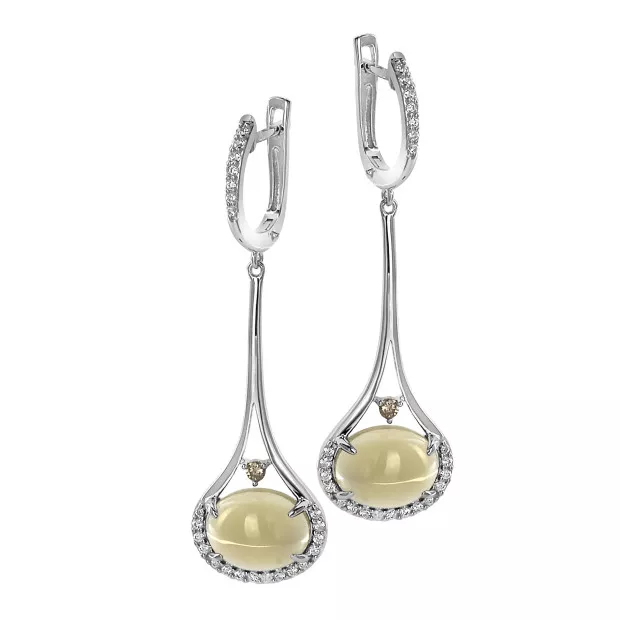Orphelia 'Felicia' Women's Sterling Silver Set: Chain-Pendant + Earrings - Silver SET-7046