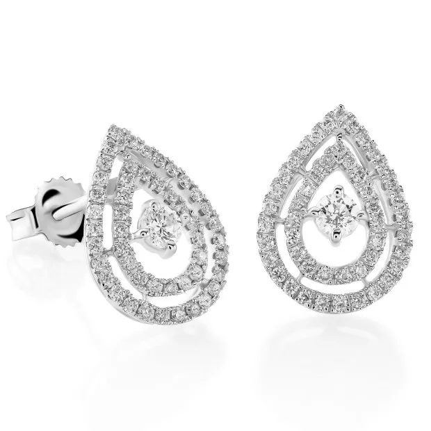 Orphelia Gianna White-gold 18k Stud Earrings OD-5298