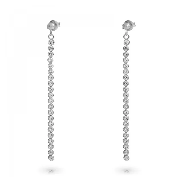 Orphelia Glitter Sterling Silver Drop Earrings ZO-7548