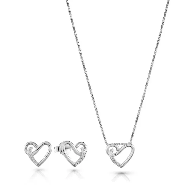 orphelia Ida Silver Set: Chain-pendant + Earrings SET-7521