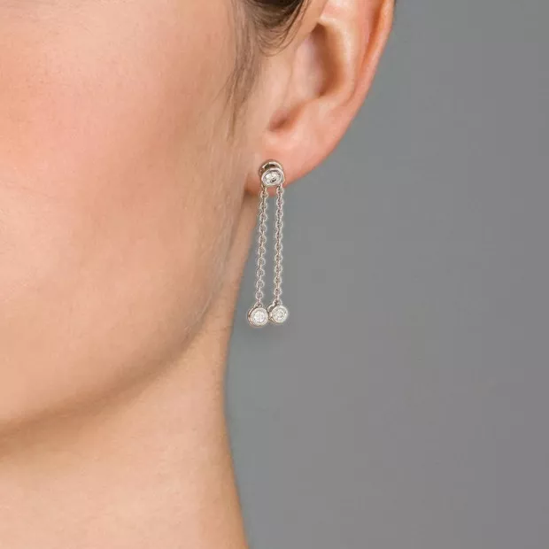 Orphelia Ingrid White-gold 18k Drop Earrings RD-023/1