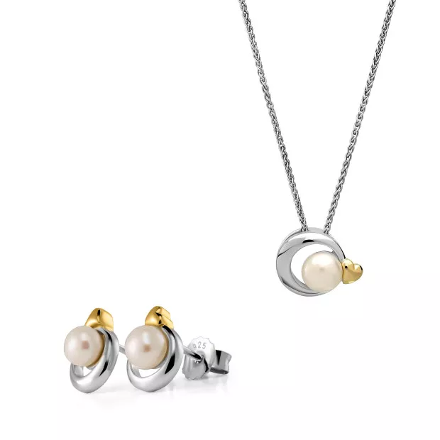 orphelia Mathilde Silver Set: Chain-pendant + Earrings SET-7510/G