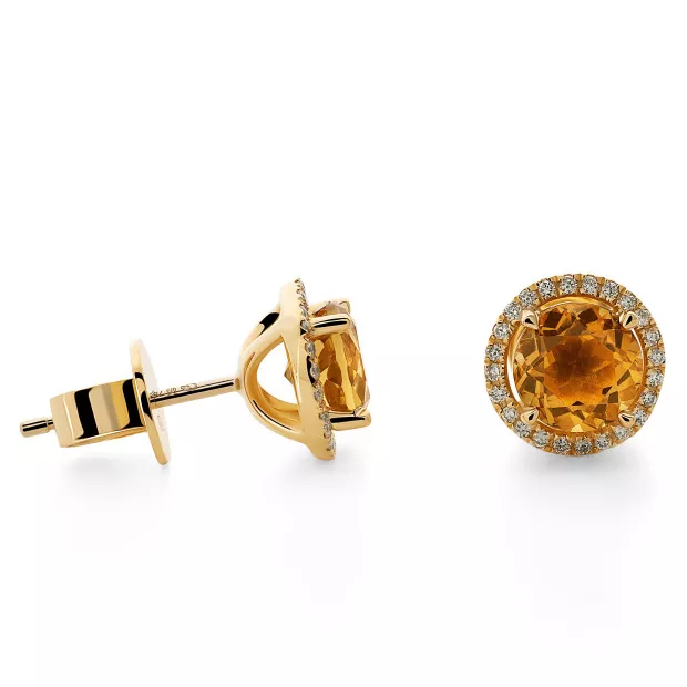 orphelia Mattea Yellow-gold 18k Stud Earrings OD-5340