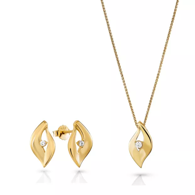 orphelia Milan Silver Set: Chain-pendant + Earrings SET-7519/G