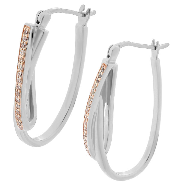 Orphelia Alverta Silver Hoop Earrings ZO-7232