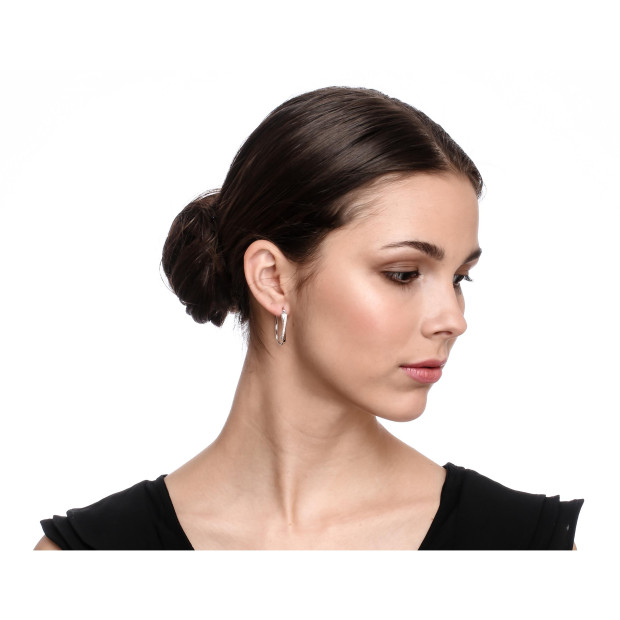 Orphelia Alverta Silver Hoop Earrings ZO-7232